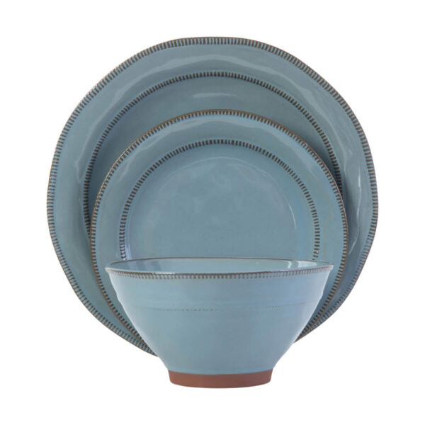 Gibson Elite Terranea 12 pc Dinnerware Set - Teal - Reactive - Terracotta - GBX - Image 5