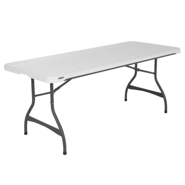 LIFETIME Premium Commercial 6 Foot Foldable Table, White Granite Colour