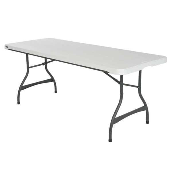 LIFETIME Premium Commercial 6 Foot Foldable Table, White Granite Colour - Image 2